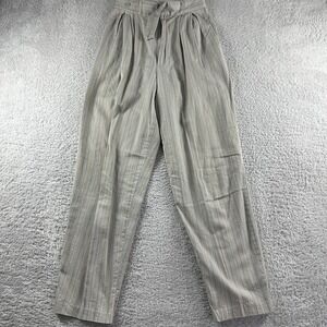 VINTAGE Casablanca Pleated Chino Pants Womens 10 Pattern‎ Stripe Elastic Pockets